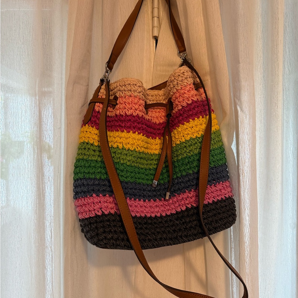 Ralph Lauren Multicolor Crochet Shoulder Bag